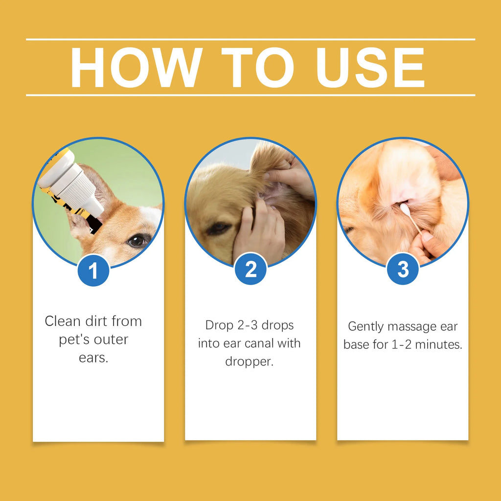 EelJoy Pet Ear Drops for Dog Cat Anti Itch Anti Mite Soothing Skin Moisturizing
