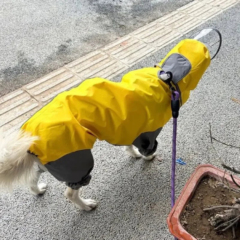 Waterproof Dog Raincoat Hoodie Jacket Rain Poncho Pet Rainwear