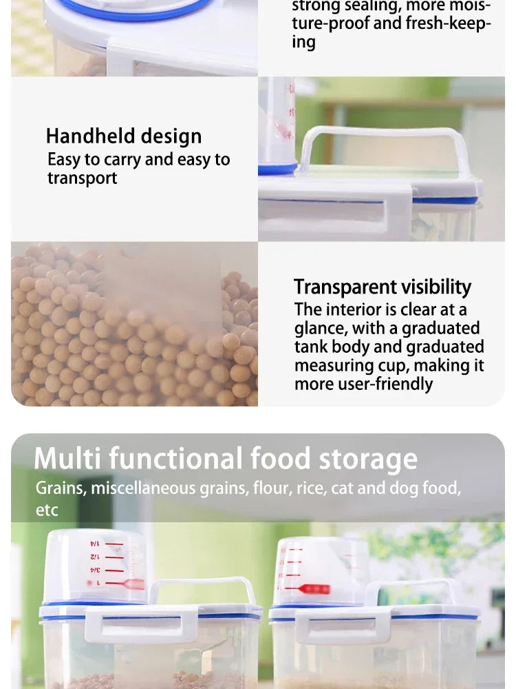 Large Airtight Pet Food Storage Container - Durable, Easy Clean, Stylish Design for Dog & Cat Food - Premium Quality