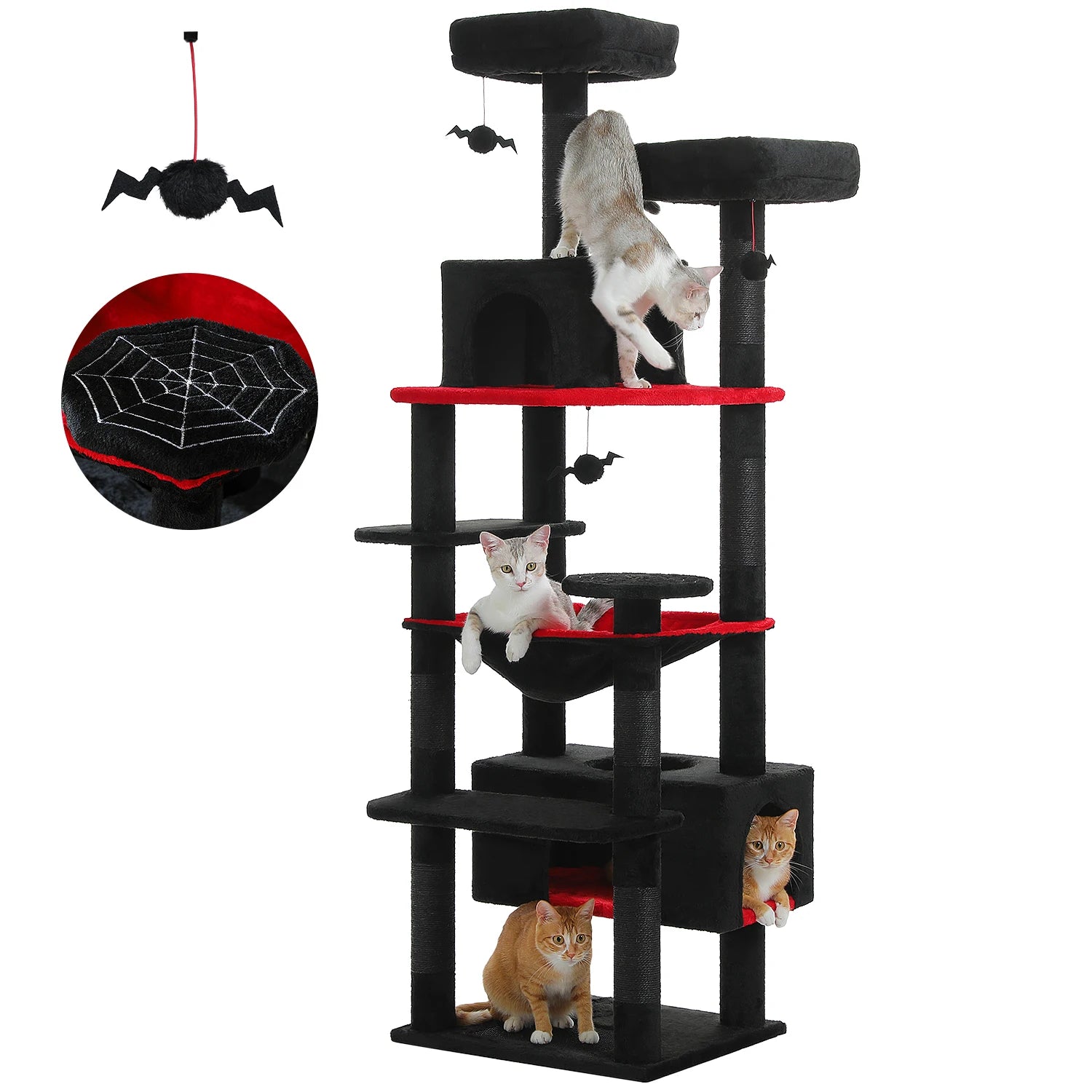 Large Cat Tree and Tower for Indoor Cats With Sisal-Covered Scratching Posts