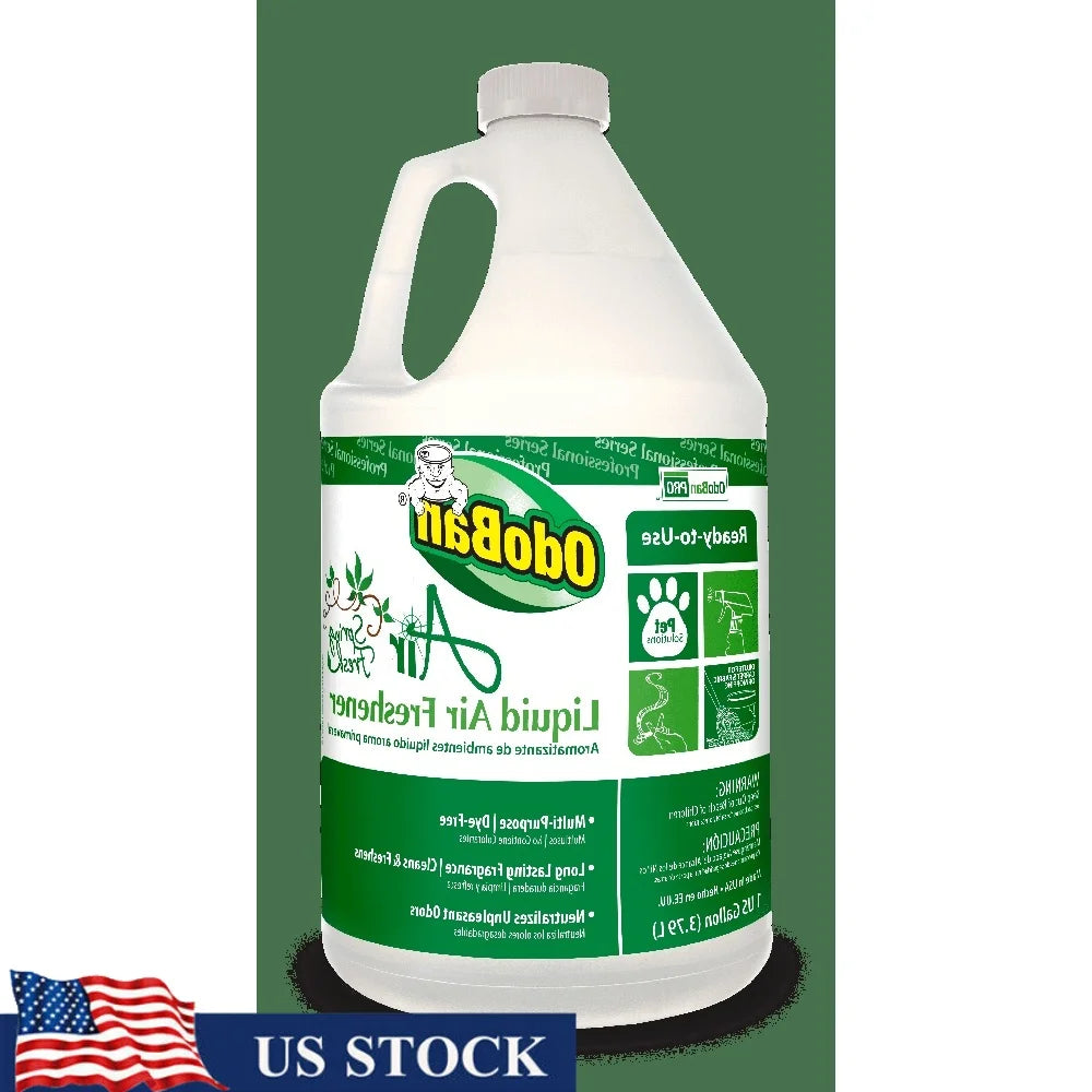 Spring Fresh Liquid Air Freshener 1 Gallon Odor Neutralizer Deodorizer Carpets Upholstery Hard Floors Pet Smoke Mustiness