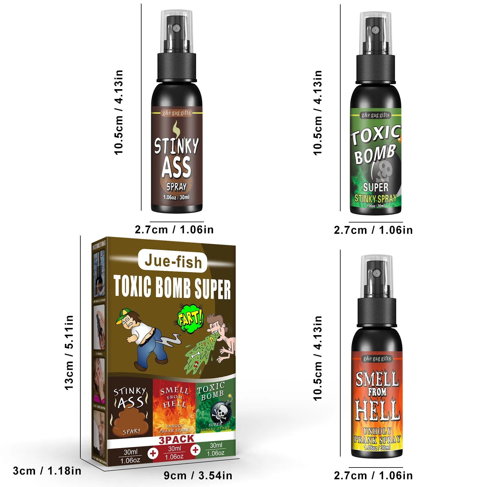 Pet Toys Smelly Fart Spray, April Fool's Day Prankster Toy Spoof Smelly Entertainment Poo Hell Bomb Smell