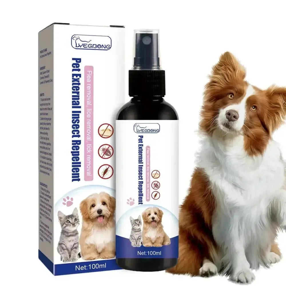 Pet Flea Removing Spray for Cats and Dogs Skin Cleaning for Pets External Lice Repelling