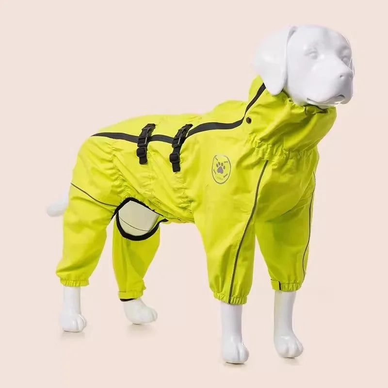 Waterproof Pet Dog Jacket Reflective Rain Dog Coat Red Dog Jumpsuits