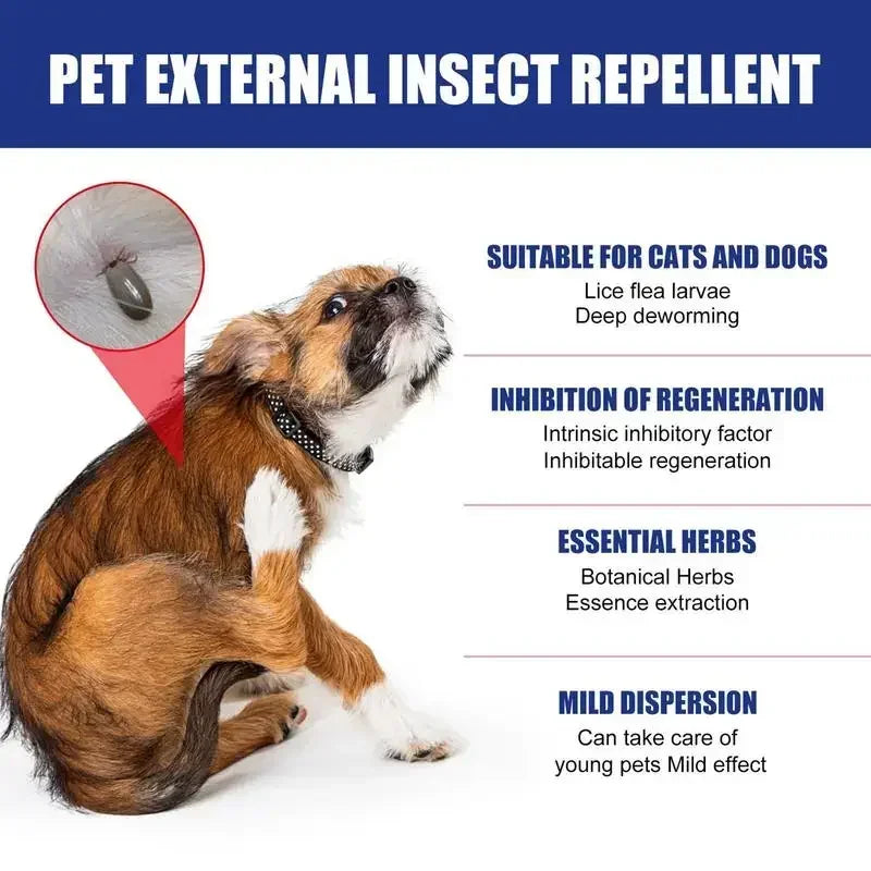 Pet Flea Removing Spray for Cats and Dogs Skin Cleaning for Pets External Lice Repelling