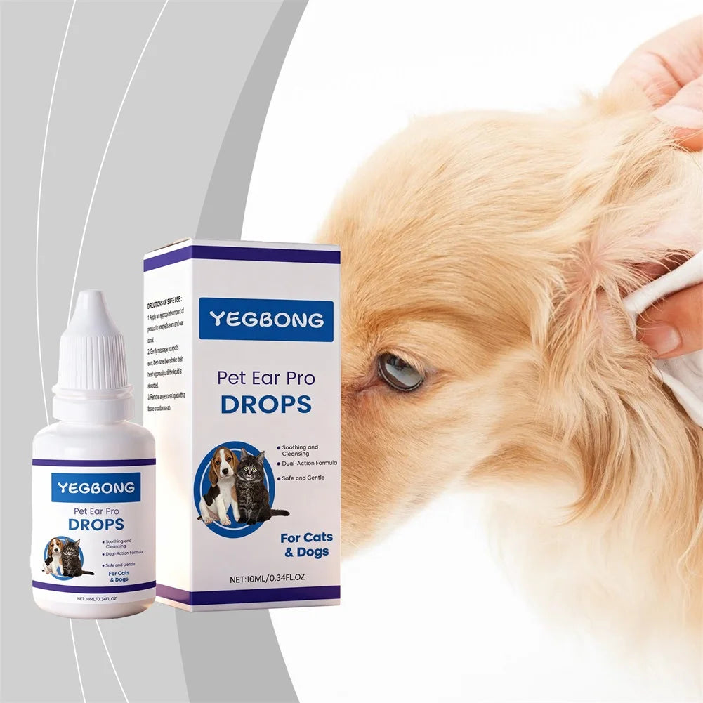 Pet Ear Pro Drops For Cats Dogs Removes Wax Dirt & Soothes Irritation