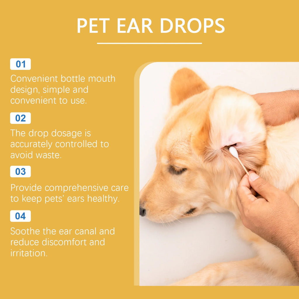 EelJoy Pet Ear Drops for Dog Cat Anti Itch Anti Mite Soothing Skin Moisturizing