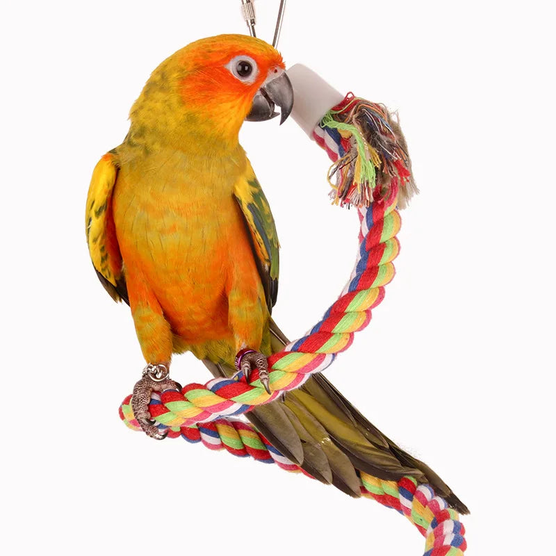 Parrot Rope Hanging Braided Budgie Chew Rope Bird Cage