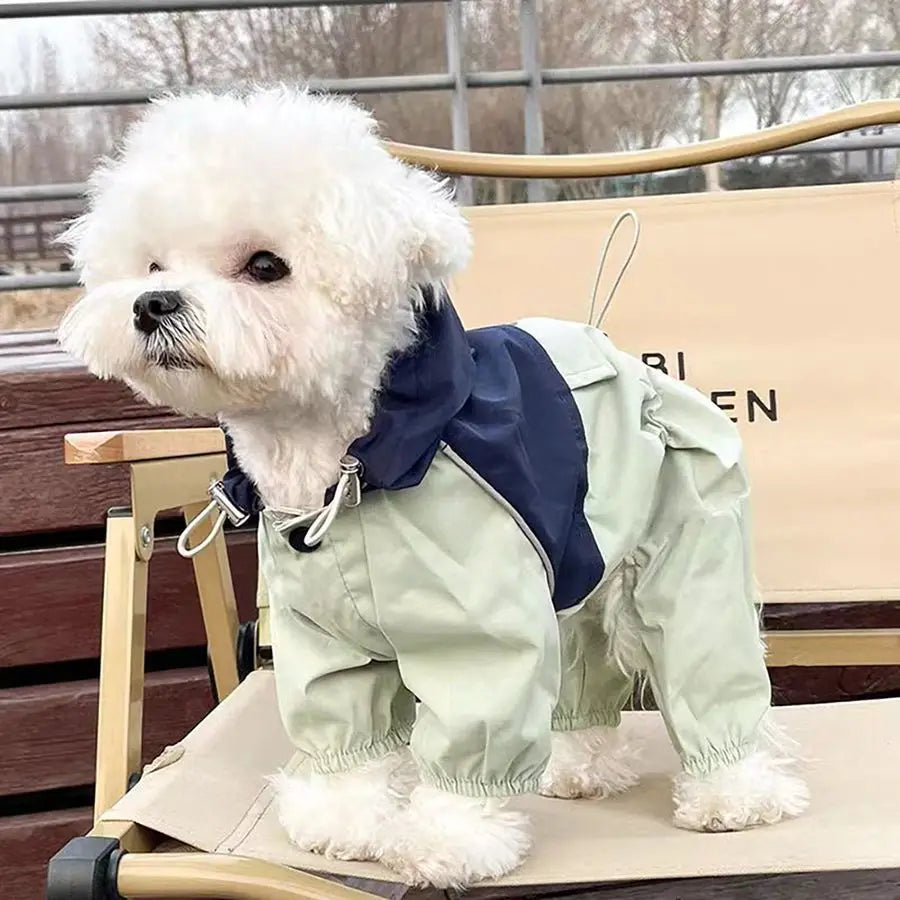 Pet Waterproof Raincoat Four-legged Work Jacket Patchwork Windproof Cat Dog Coats Jackets