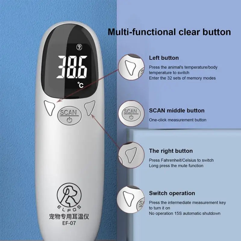 Dog Ear Thermometers Pet Supplies For Dog Accurate Fever Detection Device For Pet Pet Supplies