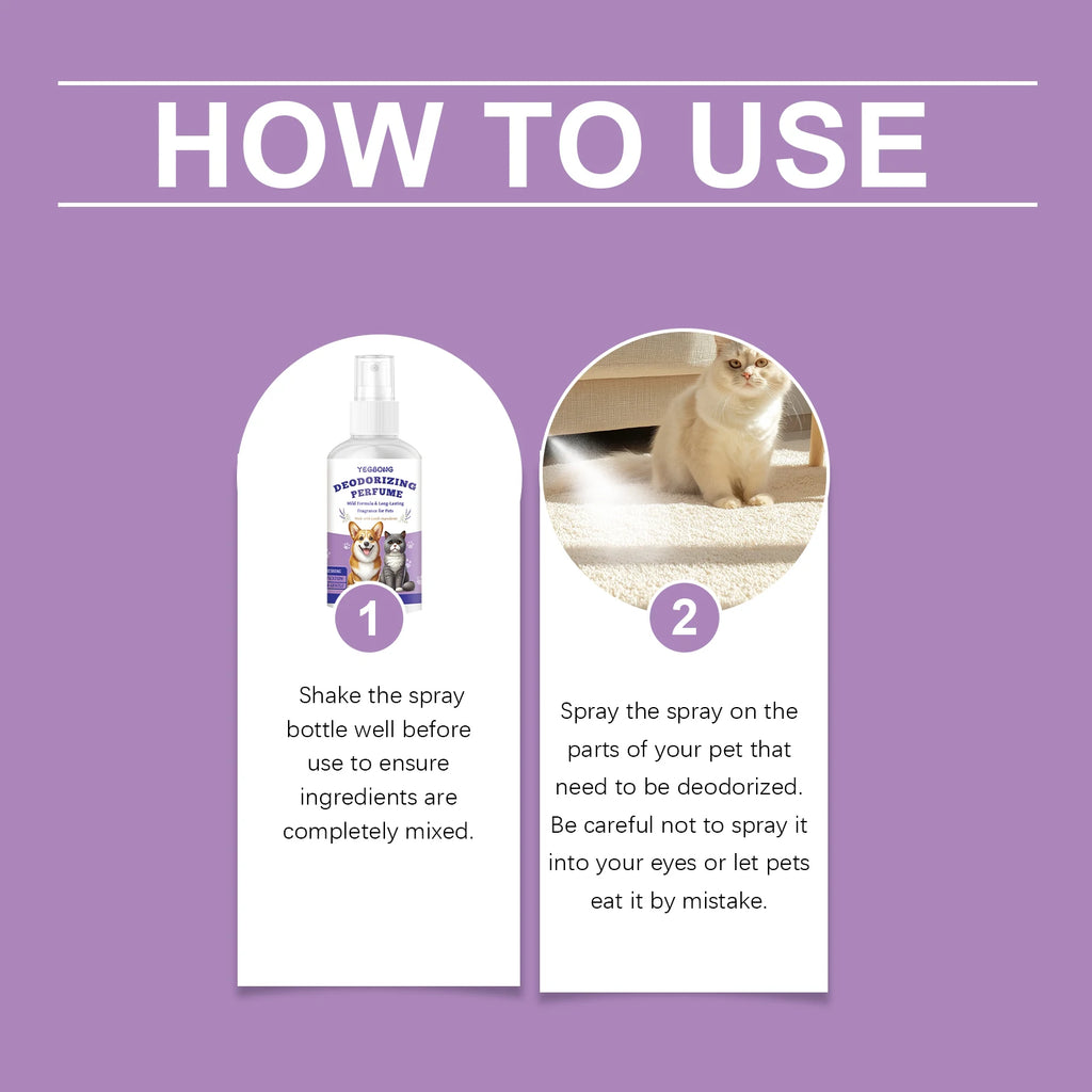 50ML Pet Deodorize Spray Gentle Formula Cleaning Dirts Refreshing Eliminate Bad Odors