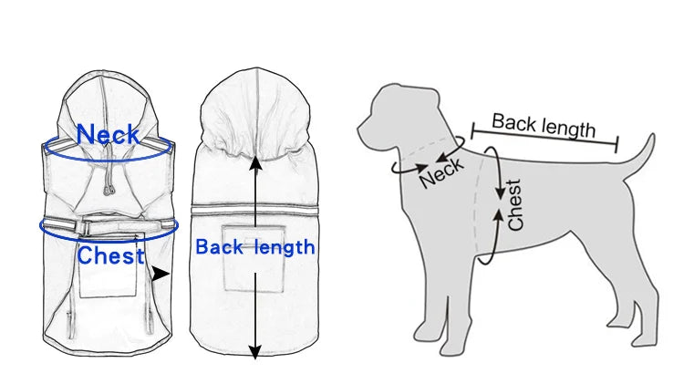 Large Dog Raincoat Corgi Cloak Style Puppy Waterproof Dog Clothes Reflective