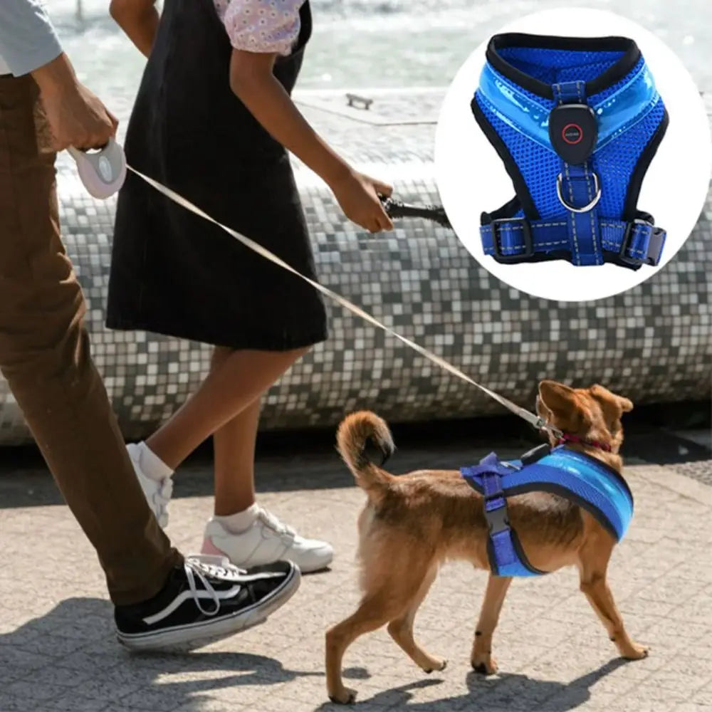 Pet Dog Supplies Luminous Pet LED Harness Rechargeable Breathable