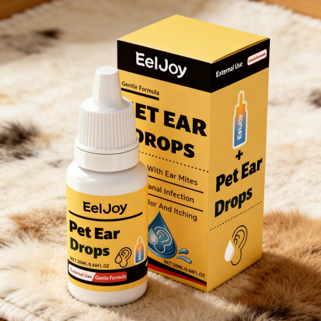EelJoy Pet Ear Drops for Dog Cat Anti Itch Anti Mite Soothing Skin Moisturizing
