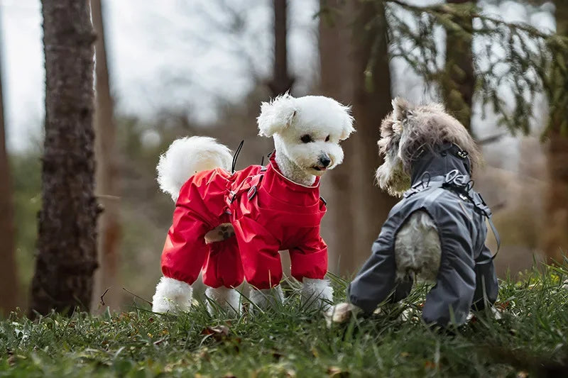 Dog Raincoat with Harness Waterproof Pet Rain Jacket for Small Dogs