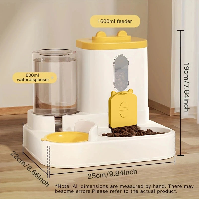 Pet large-capacity feeder integrated automatic water dispenser cat food bowl