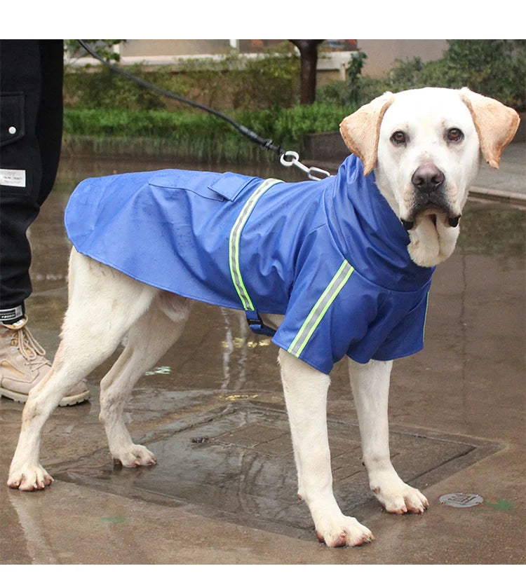 Large Dog Raincoat Corgi Cloak Style Puppy Waterproof Dog Clothes Reflective