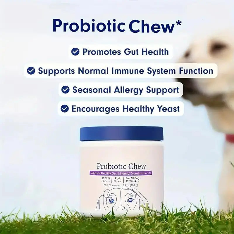 30 Count Probiotics for Dogs Pet Digestive Immune Supplement