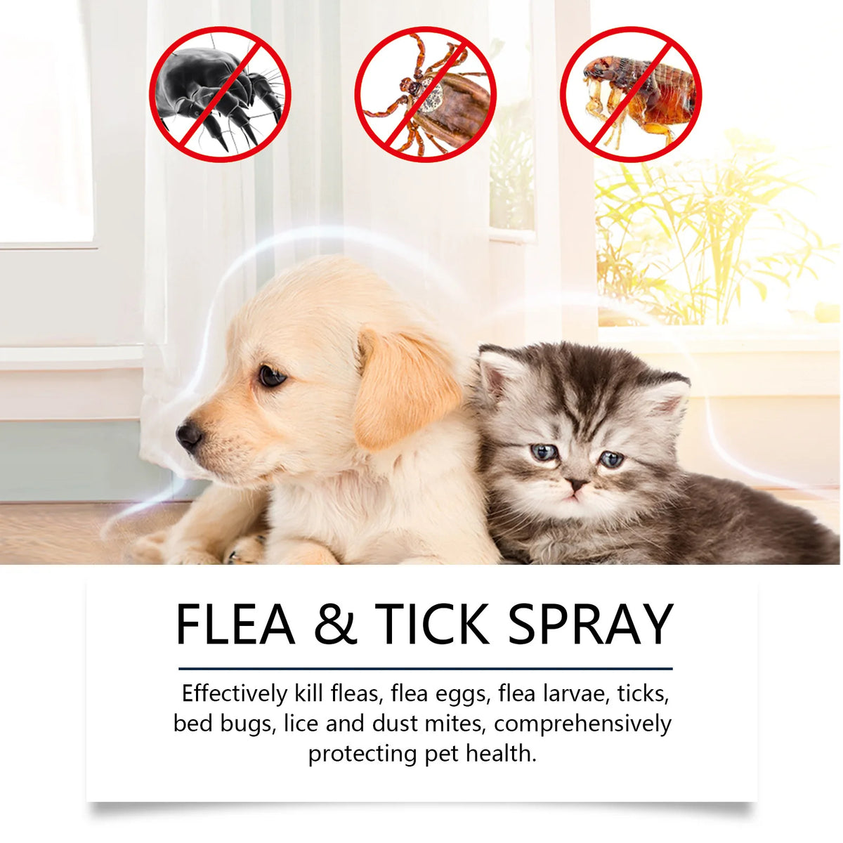 YEGBONG Flea Tick Spray Effective Insect Repellent Eliminate Odor Long Lasting