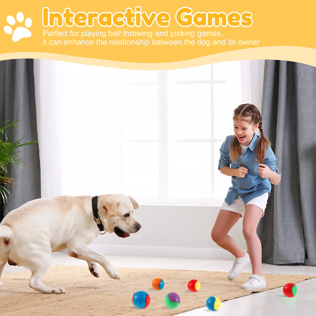 6Pcs Squeaky Balls Toys Dogs Interactive Toys TPR Dog Chew Toy for Dog