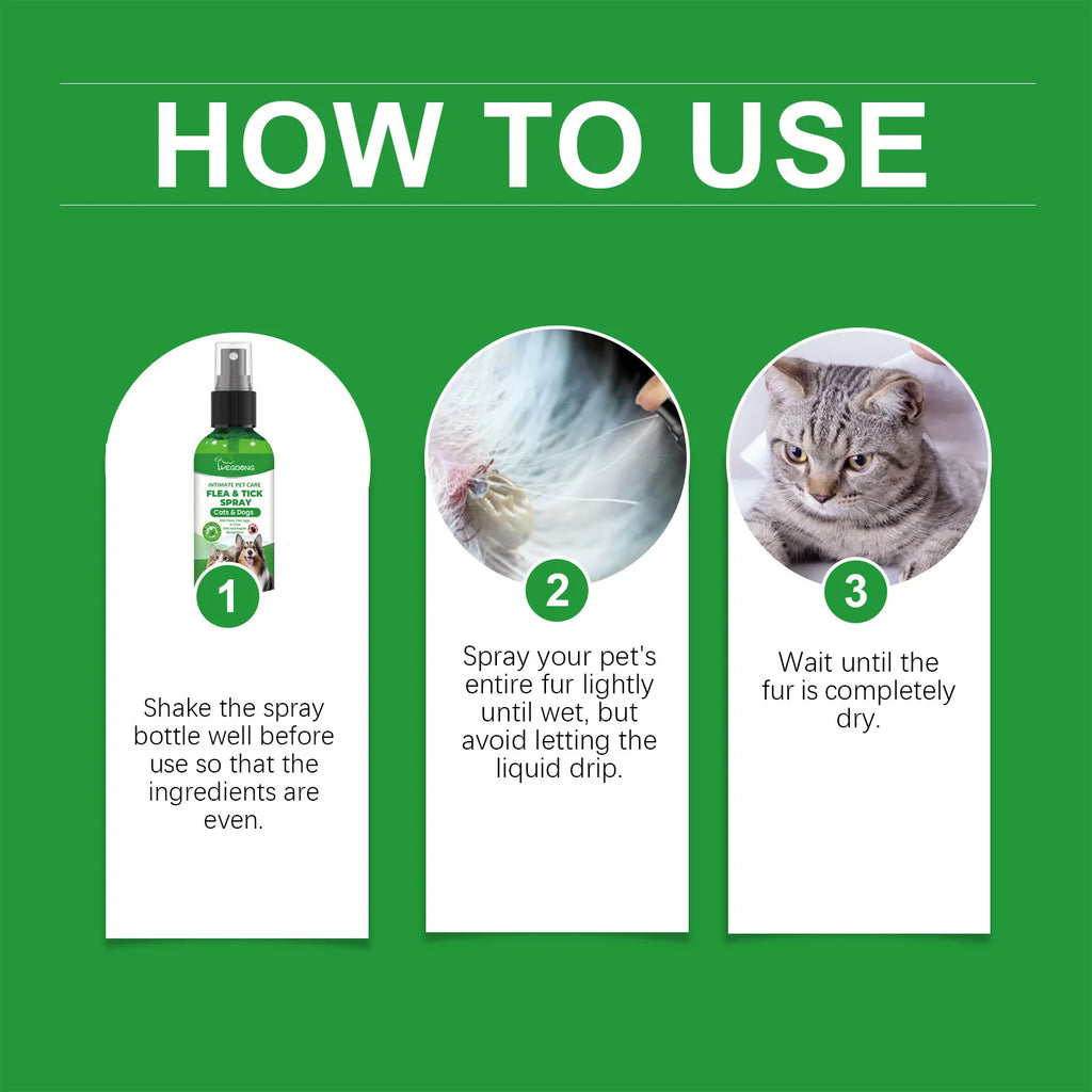 YEGBONG Flea Tick Spray Effective Insect Repellent Eliminate Odor Long Lasting