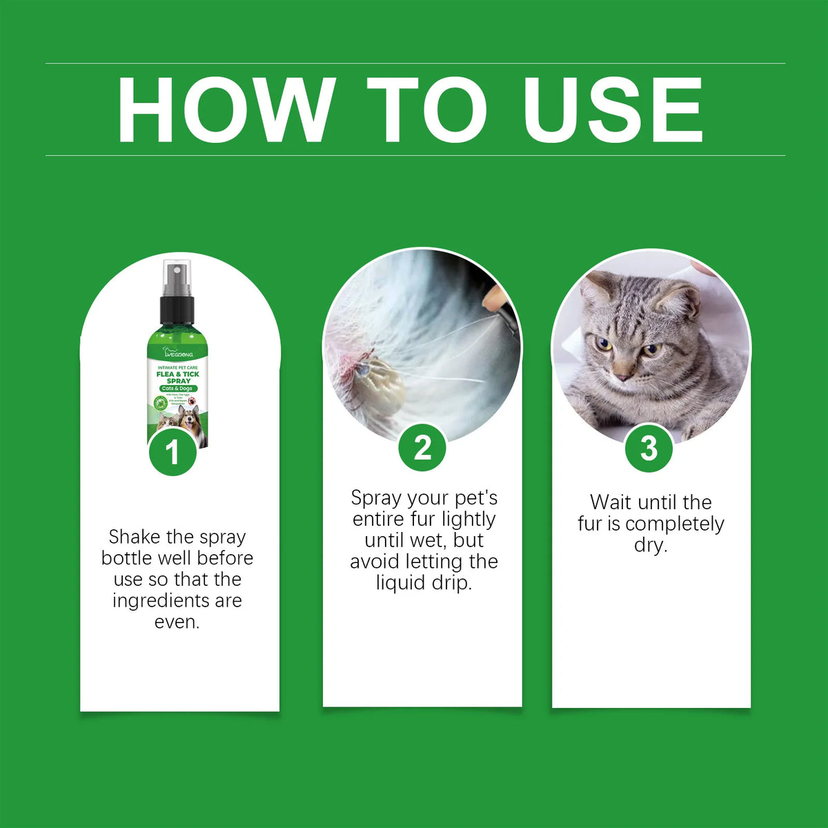 YEGBONG Flea Tick Spray Effective Insect Repellent Eliminate Odor Long Lasting