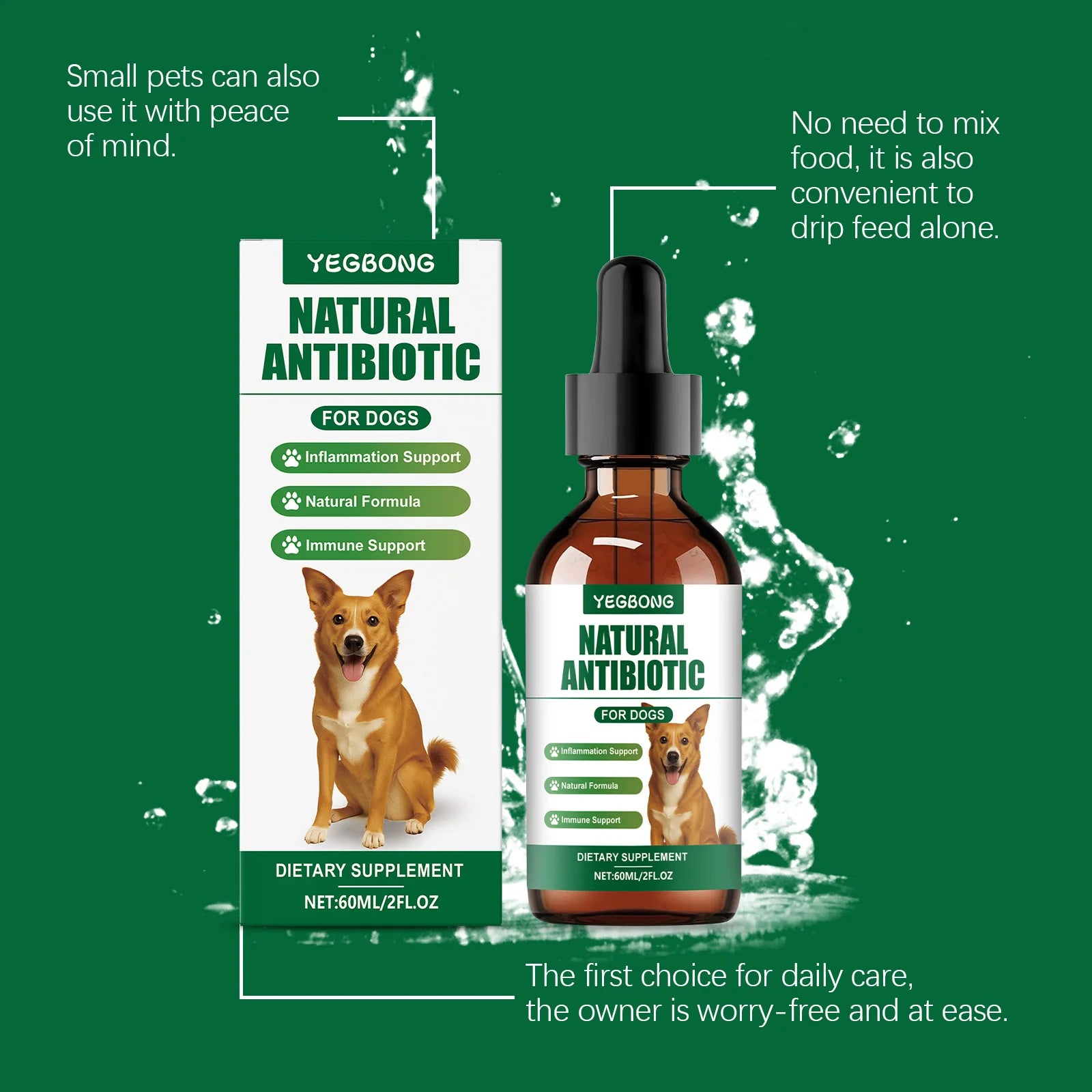 60ml Immune-Boosting Multivitamin Supplement for Dogs, Gentle Formula to Relieve Skin Discomfort