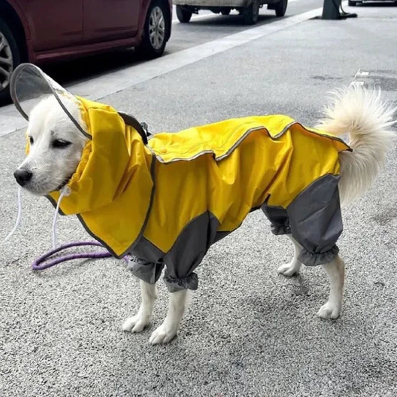 Waterproof Dog Raincoat Hoodie Jacket Rain Poncho Pet Rainwear