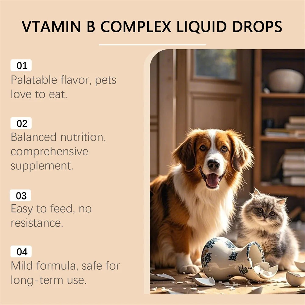 60ml Vitamins B Complex For Dogs Cats Immune Support Pet Body Care