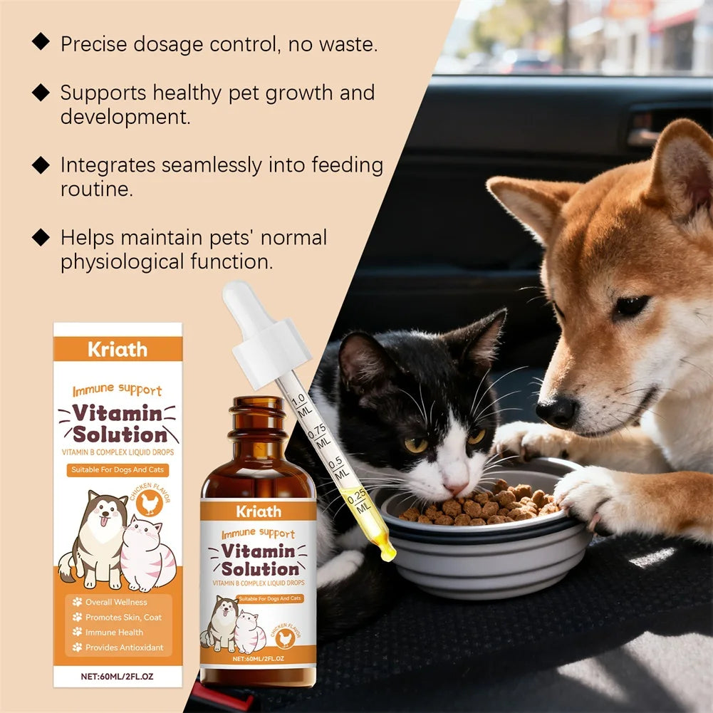 60ml Vitamins B Complex For Dogs Cats Immune Support Pet Body Care