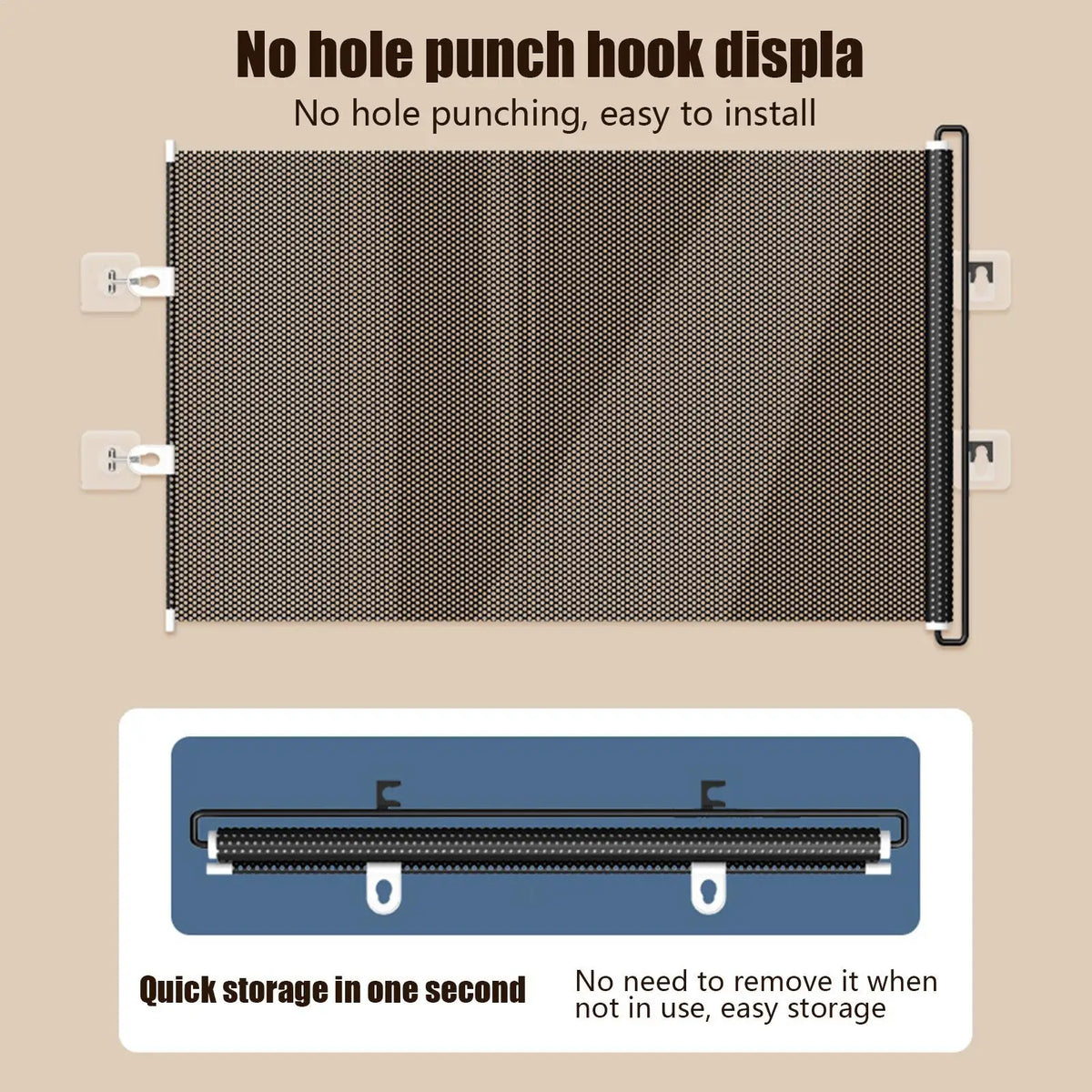 Retractable Pet Gate No Drilling Door Barrier Indoor Retractable Stair Barrier for Home