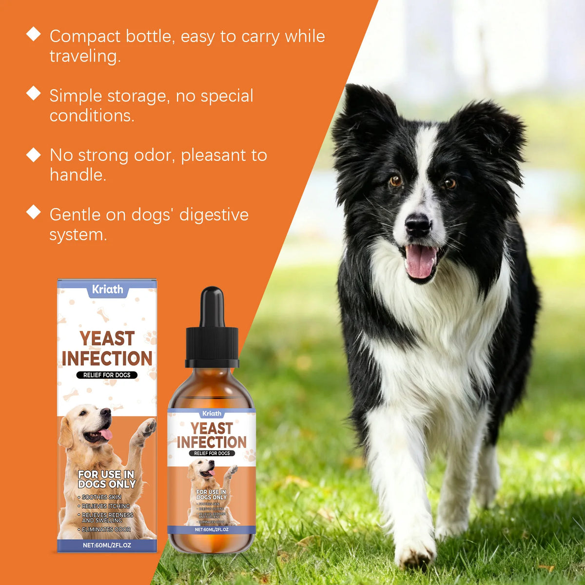 Kriath Dog Supplement Drops Promote Nutrient Absorption Improve Immune