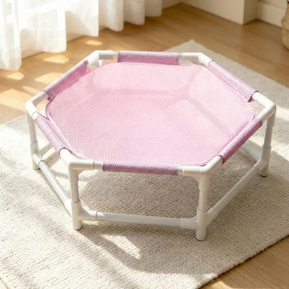 Lightweight Folding Cat Elevated Bed Portable Removable Cat Hammock