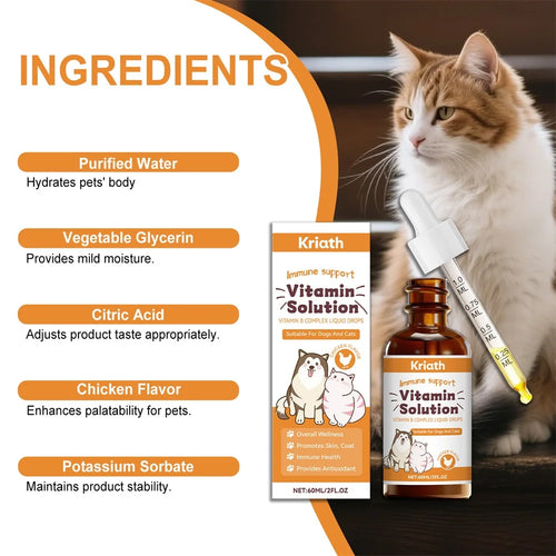 60ml Vitamins B Complex For Dogs Cats Immune Support Pet Body Care