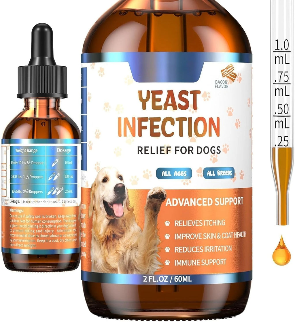 60ml Natural Yeast Relief Supplements for Dogs Itch Relief Dog Ear Discomfort