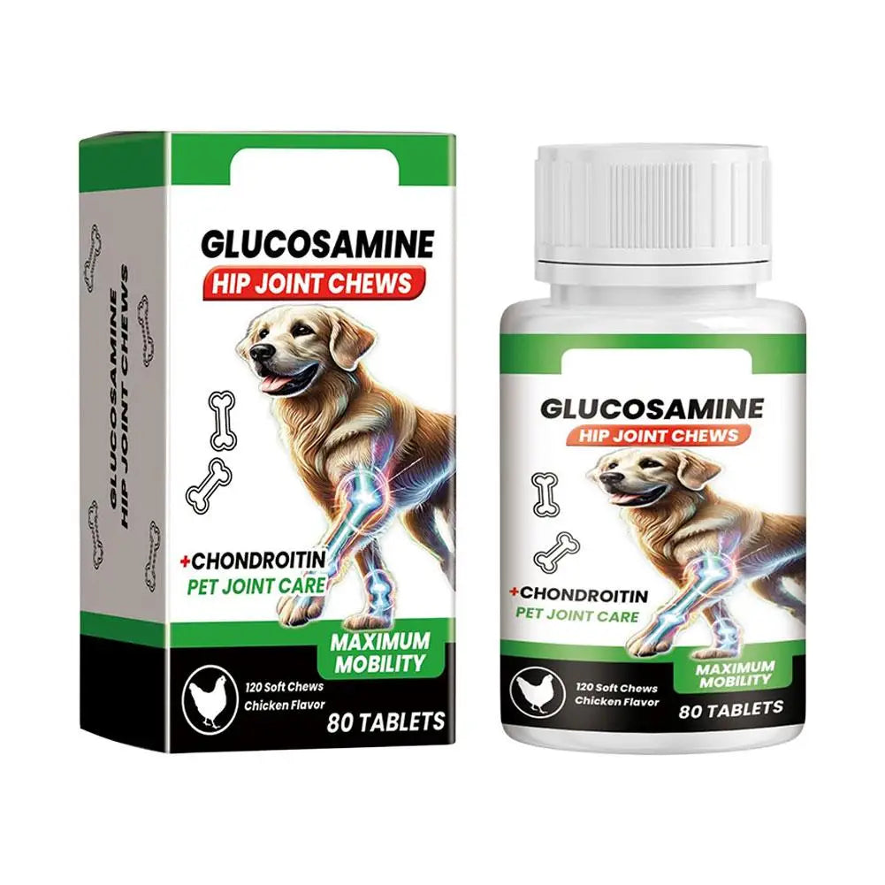 80 Tablets Pet Joint Care Soft Chews Supplement Glucosamine Pet Joint