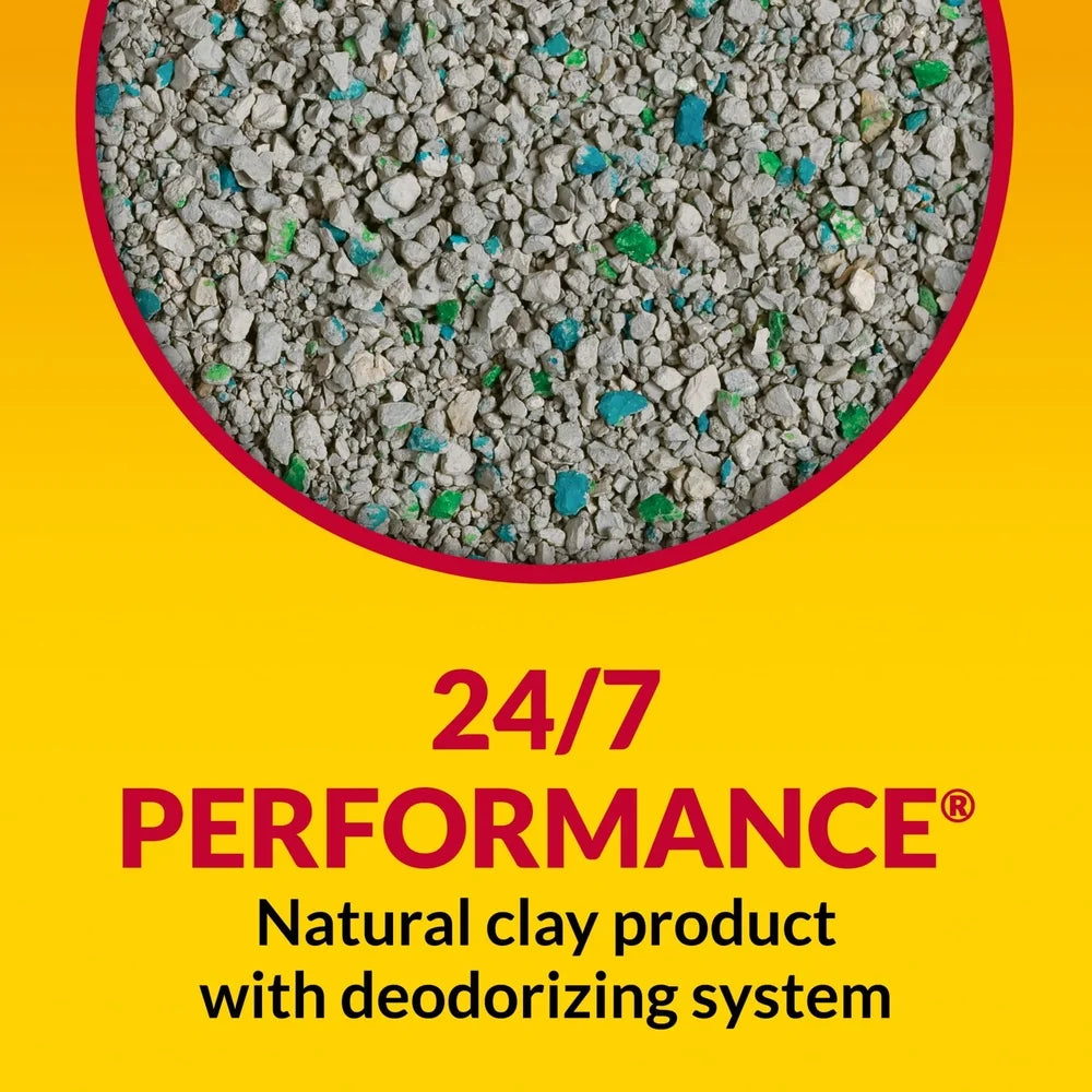 Non-Clumping Cat Litter 24/7 Performance Multi Cat Odor Control Low Dust Clean Linen Scent 48 lb Bag 99.9% Dust-Free