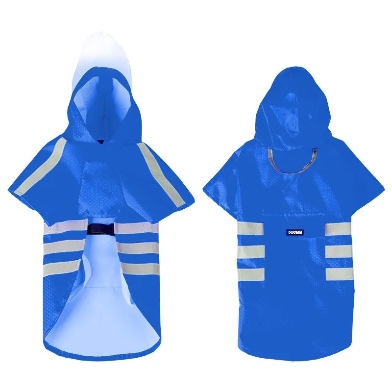 Large Dog Raincoat Corgi Cloak Style Puppy Waterproof Dog Clothes Reflective