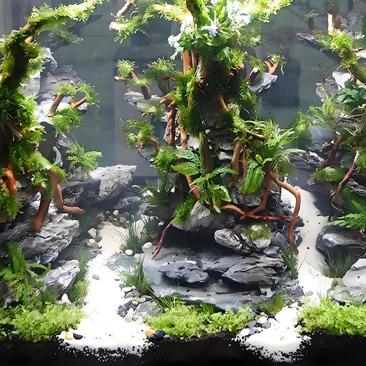 27CM Aquarium Decor Micro Landscape Natural Driftwood Root Trunk Tree DIY Home Fish Tank Creative Reptile Cylinder Ornaments