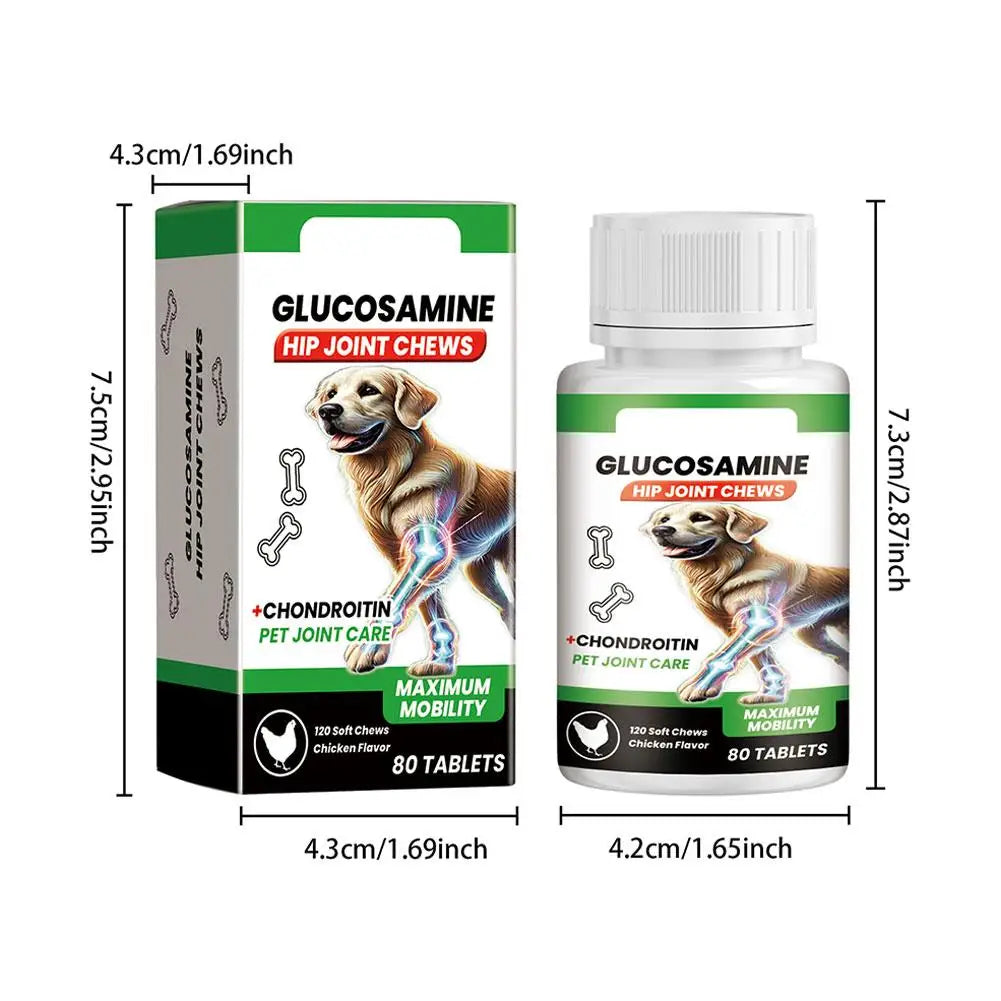 80 Tablets Pet Joint Care Soft Chews Supplement Glucosamine Pet Joint