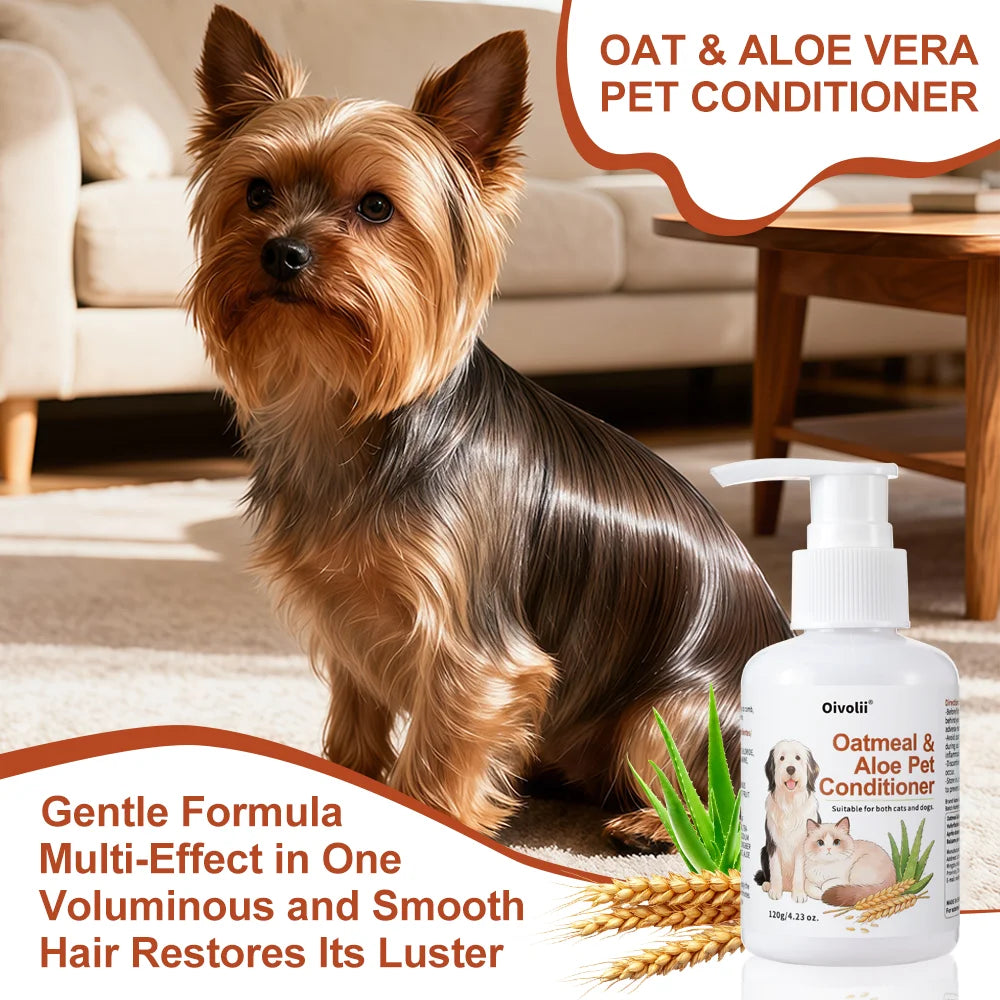 Oatmeal Aloe Pet Conditioner Smooths Prevents Tangling Moisturizing Formula