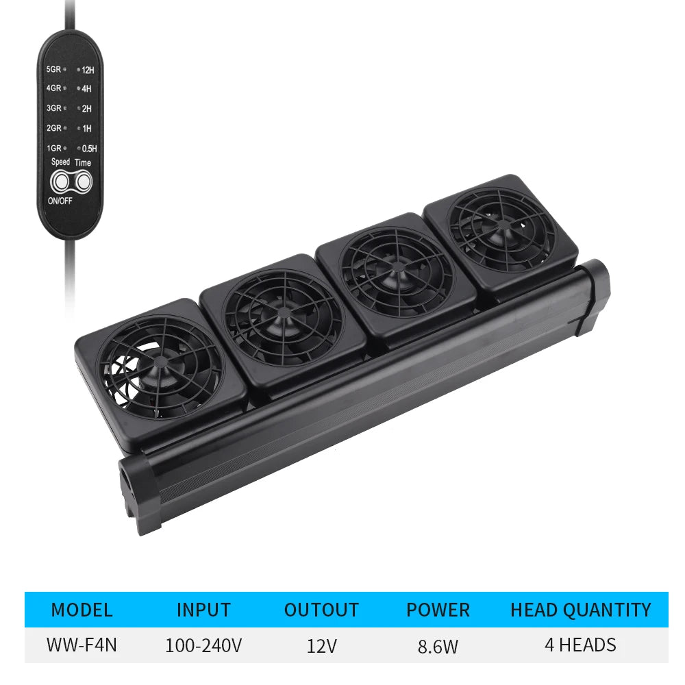 Adjustable Cooling Fan Fish Tank Heat Dissipation Cooling Fan Aquarium Farming Grass Tank Shrimp Tank