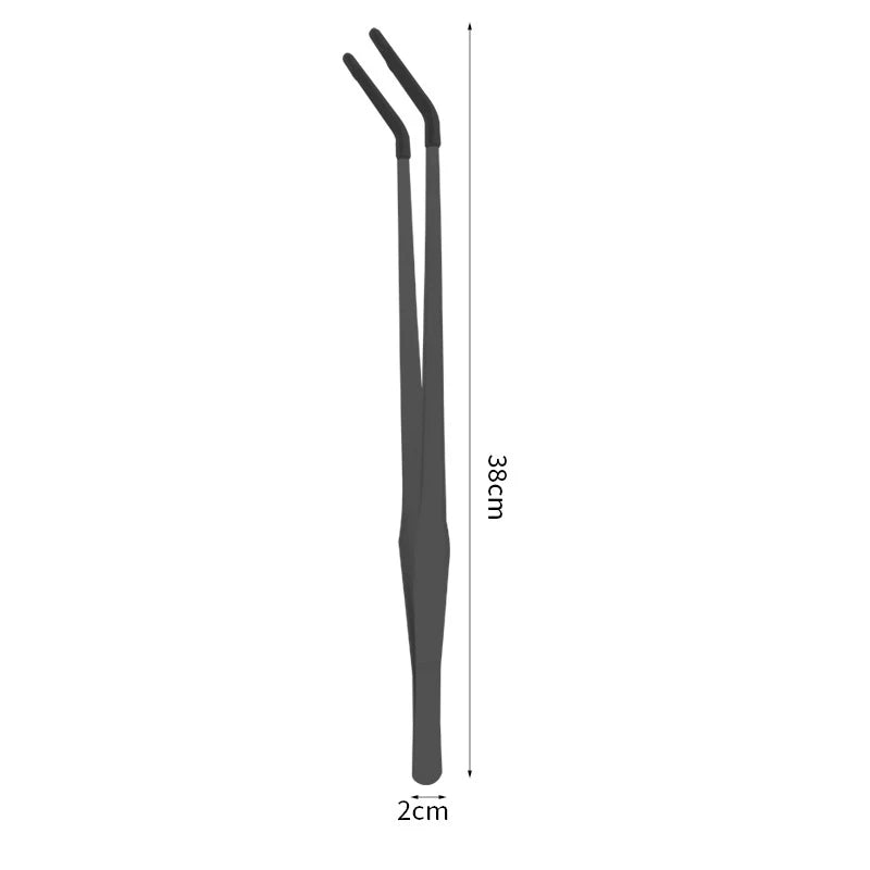 Reptile Feeding Tongs With Rubber Tip Stainless Steel Aquarium Tweezers Fish Tank Cleaning Tools Snakes Enclosure Accessories