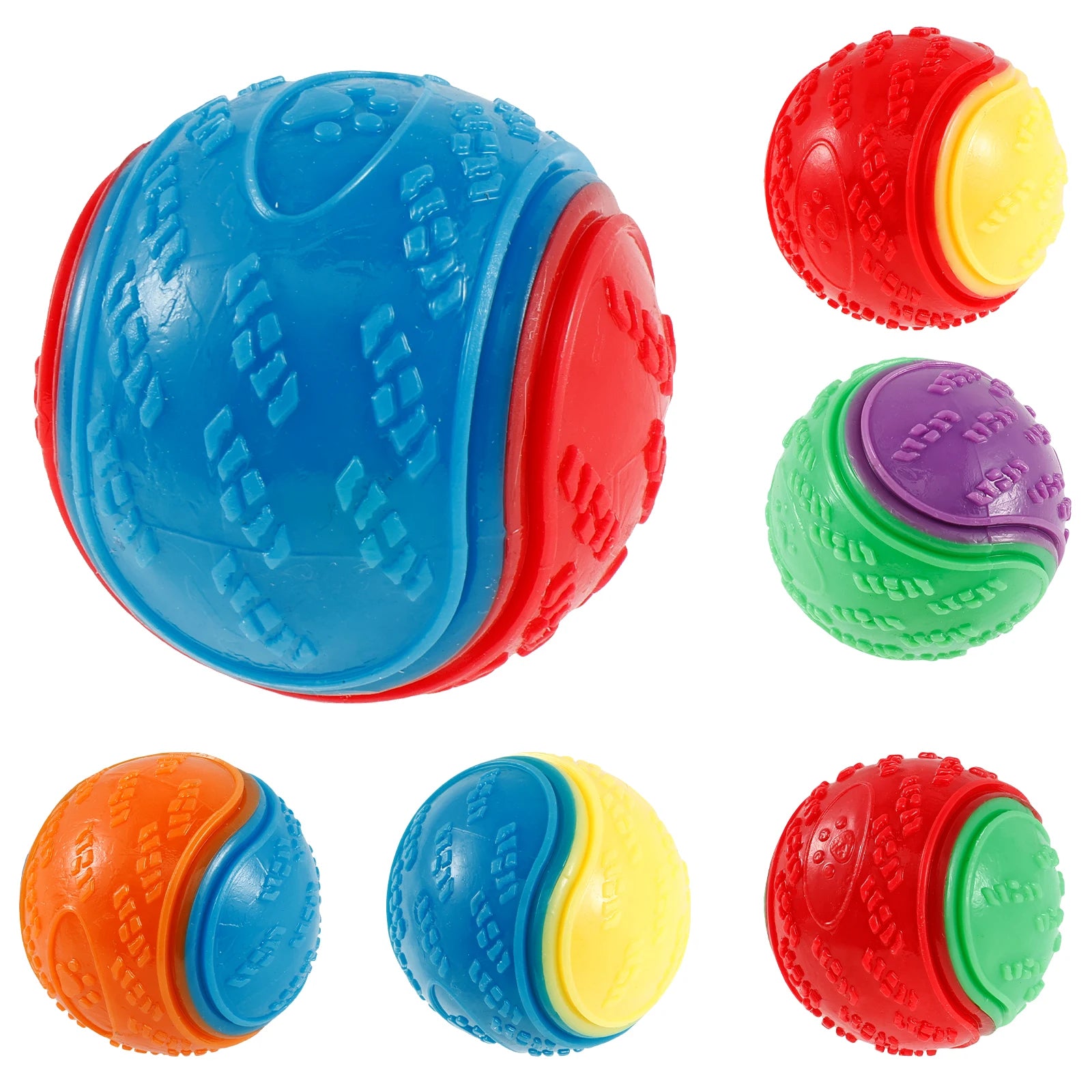 6Pcs Squeaky Balls Toys Dogs Interactive Toys TPR Dog Chew Toy for Dog
