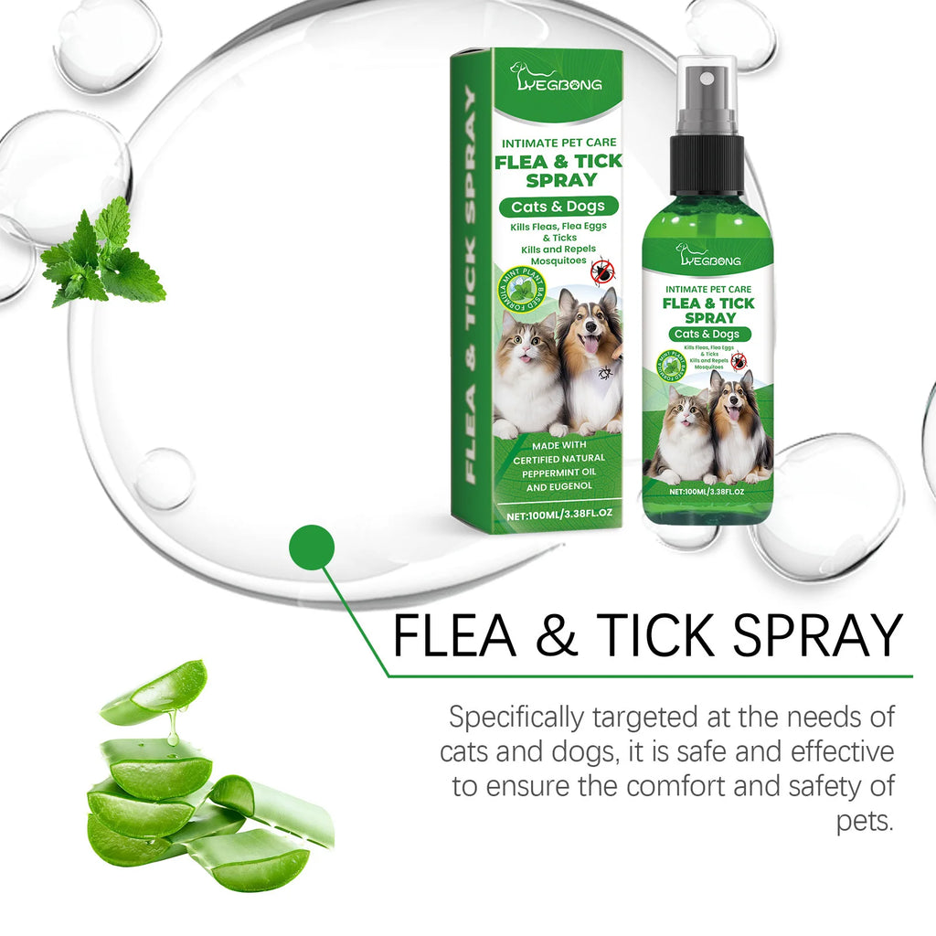 YEGBONG Flea Tick Spray Effective Insect Repellent Eliminate Odor Long Lasting