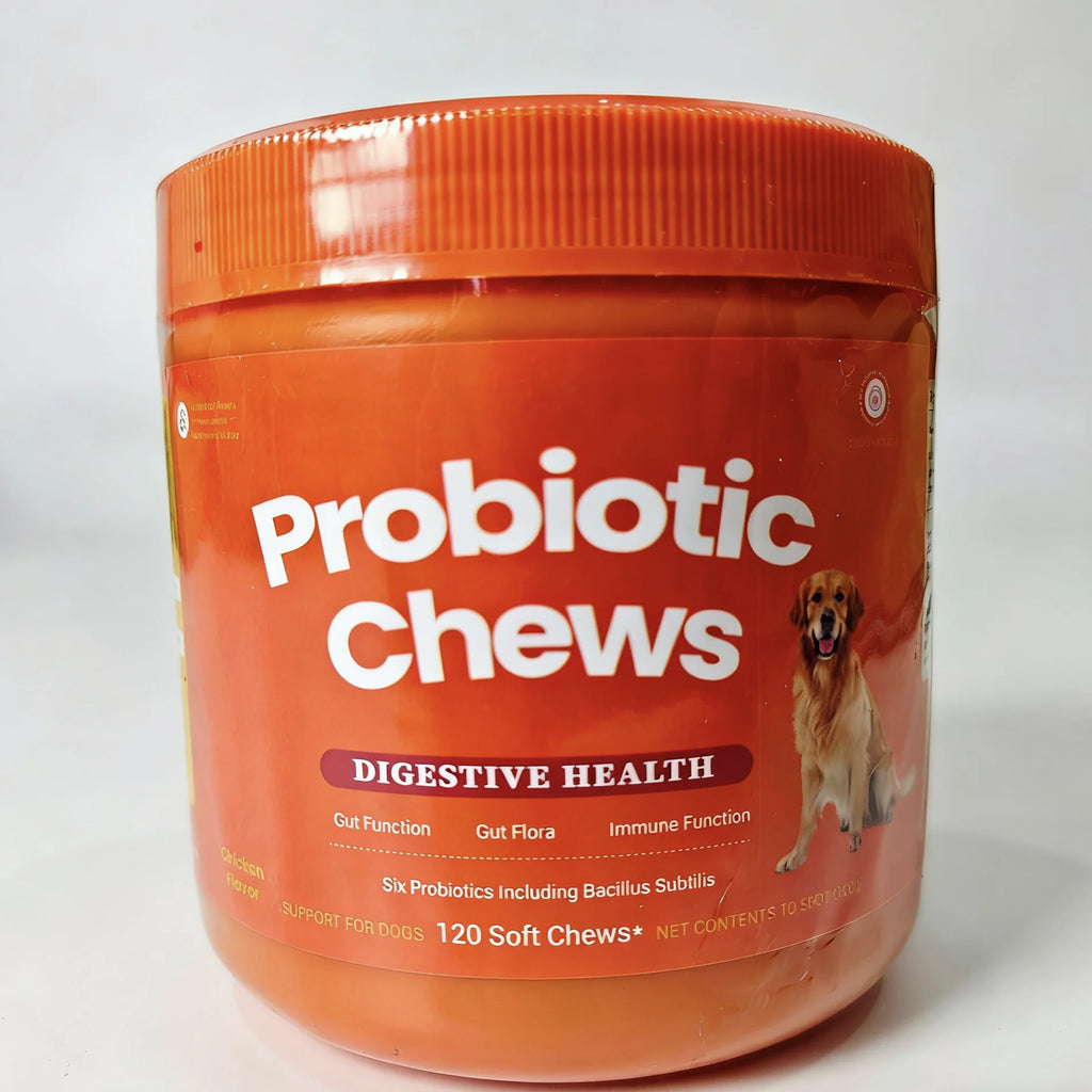 Dog Probiotic Chews  Digestive Health Support Chicken Flavor 120 Count Soft Chews