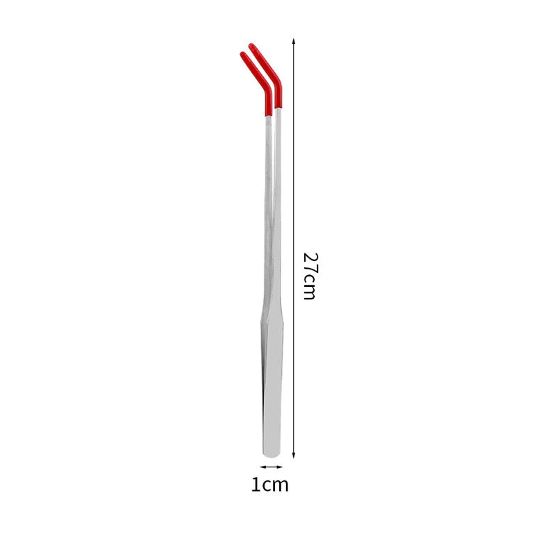 Reptile Feeding Tongs With Rubber Tip Stainless Steel Aquarium Tweezers Fish Tank Cleaning Tools Snakes Enclosure Accessories