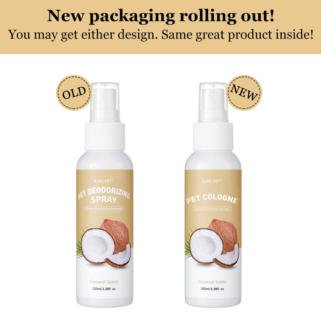 Pet Deodorizing Spray Coconut Scent 100ml Dog Cologne Long Lasting Fragrance