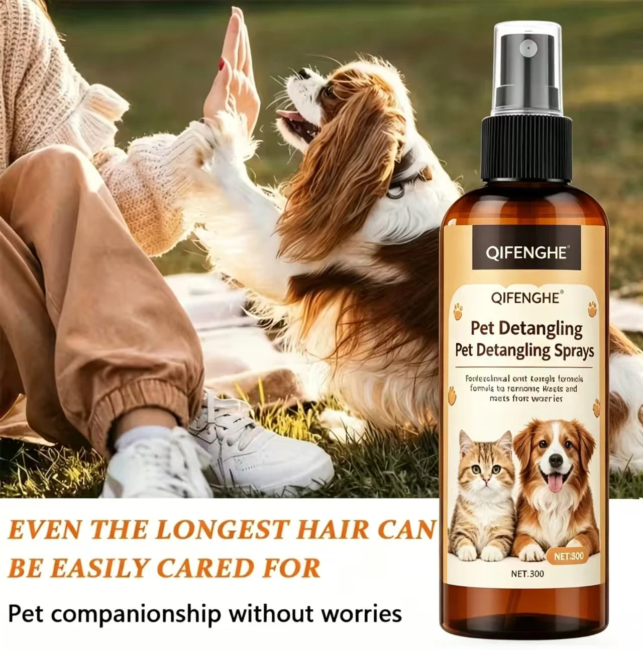 50ML Pet Detangling Spray Professional Leave-in Conditioner for Cats Dogs Anti-Static