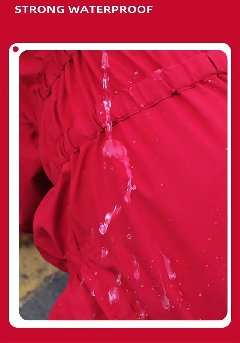 Waterproof Pet Dog Jacket Reflective Rain Dog Coat Red Dog Jumpsuits
